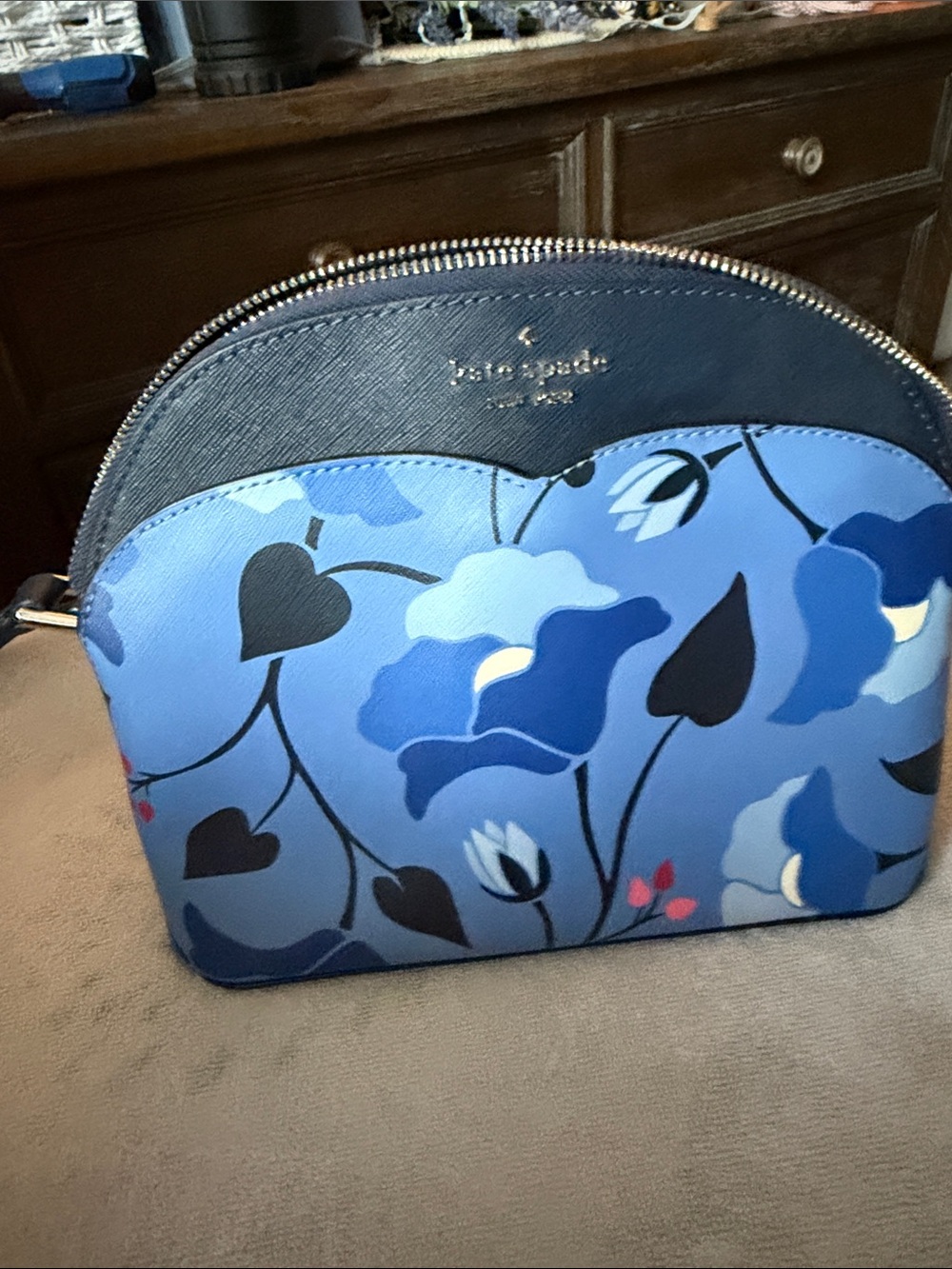kate spade Blue Floral Dome cross body bag